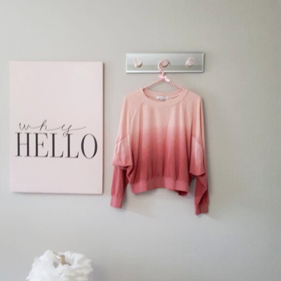 NWT Young Fabulous & Broke peach, pink & red ombre cotton blend sweatshirt, S - Picture 4 of 6